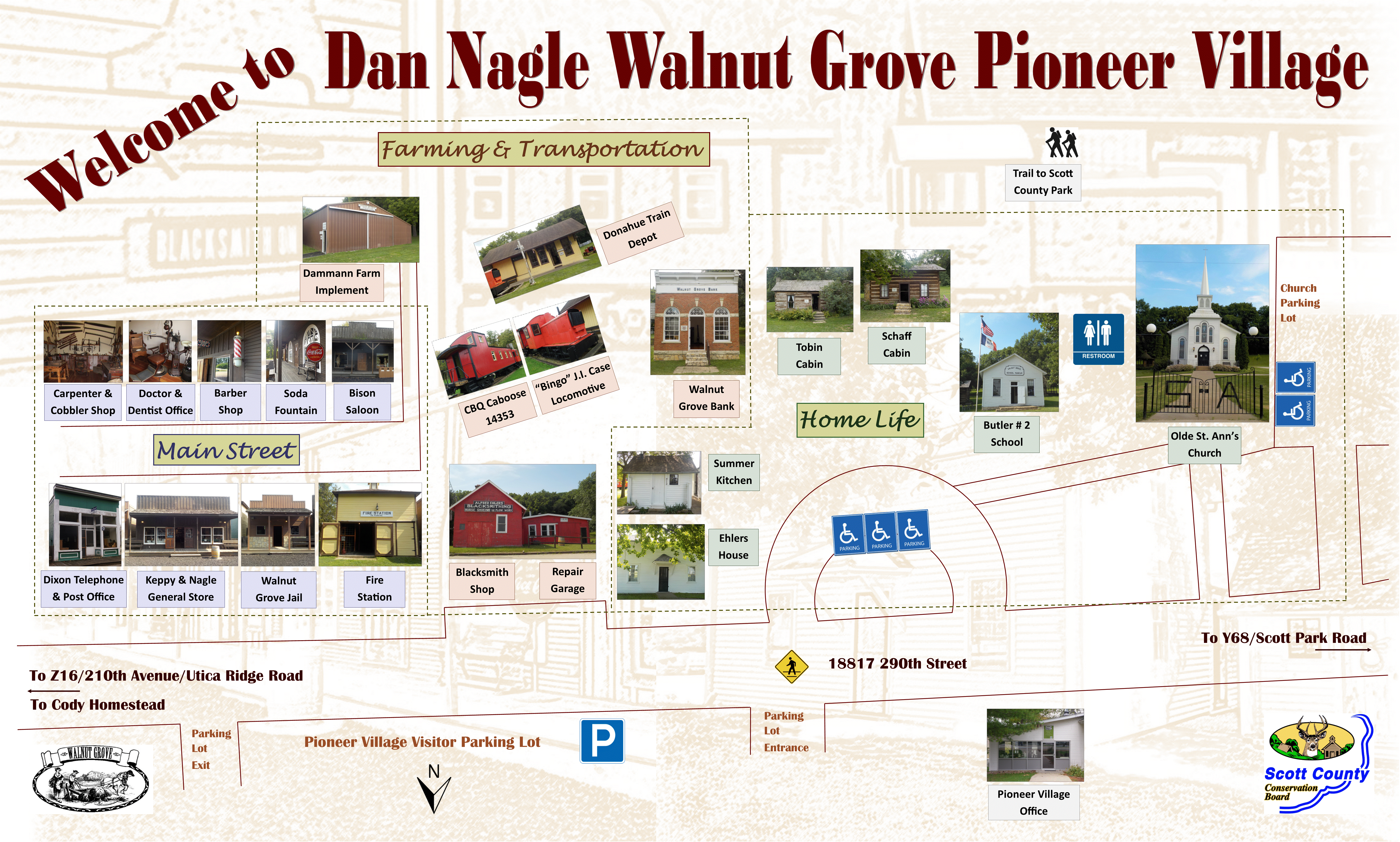 Walking Map of Pioneer Village.