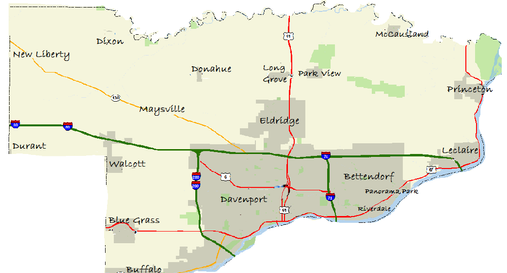 Scott County Iowa Map