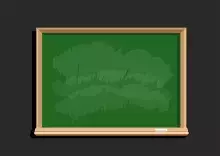 Empty education blackboard template. Green chalkboard flat design