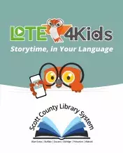 LOTE4Kids logo featuring owl and library logo with words story time, in your language
