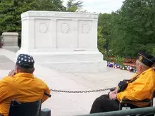 Veterans at memorial.