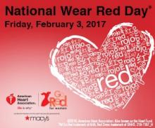 National Wear Red Day, Friday, February 3, 2017