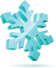3d snowflake blue