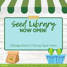 seed library now open colorful graphic