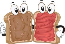 clip art image of peanut butter and jelly characters