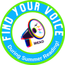 Summer Reading 2023 badge with megaphone