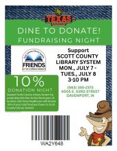 flyer for texas roadhouse fundraising dinner