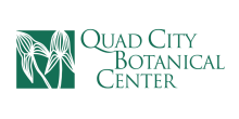 quad city botanical center logo green and white