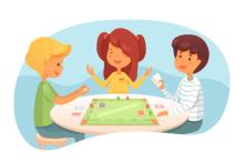 image of three people playing a board game