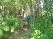 A biker on the trail.