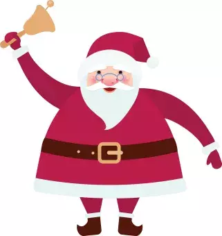 Santa Claus ringing a bell