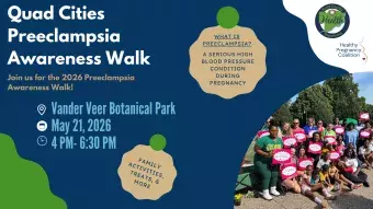 Group of walkers, along with details for the May 21, 2026 walk