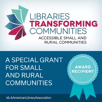 blue ribbon with text "award recipient"