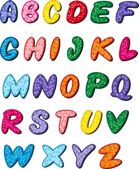 alphabet in colorful variations