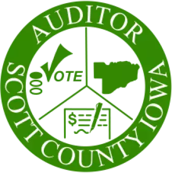 Auditor Scott County IA Logo, green circle