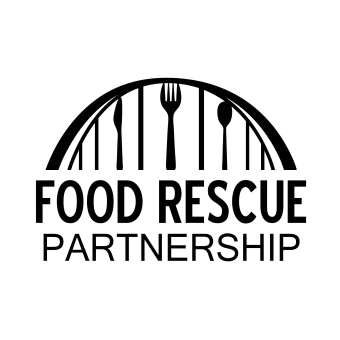logo with Davenport's Centennial Bridge, silverware and words Food Rescue Partnership