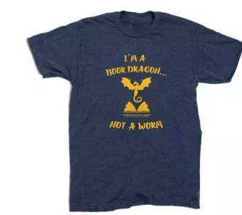 This is a shirt that says I'm A Book Dragon...Not A Worm