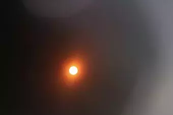 The sun as seen through an eclipse filter.