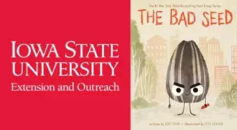 ISU extension logo and the bad seed cover