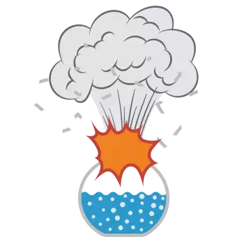 Illustration of a potion exploding