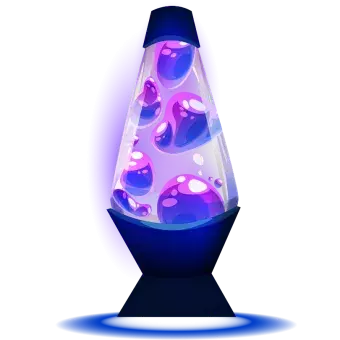 Illustration of a purple lava lamp
