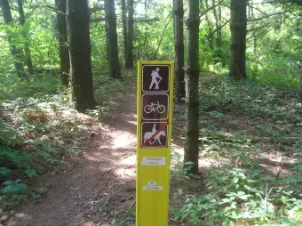 A bike trail marker.