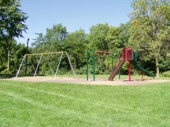The playground area next to Sac-Fox Campground.