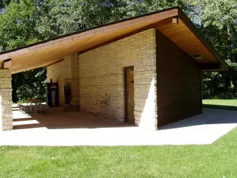Restroom facilities at Pine Grove Campground.