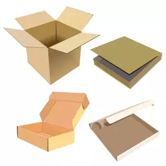4 boxes made from cardboard