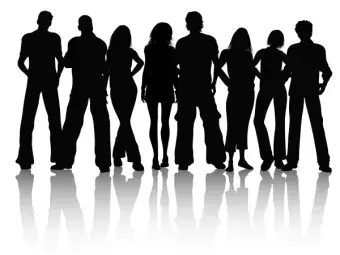 Silhouette of a group of people
