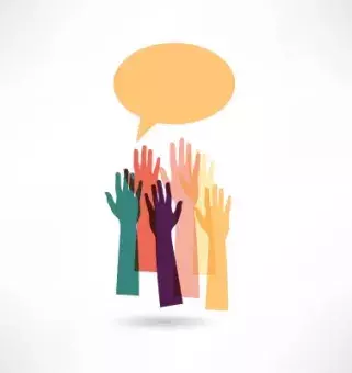 hands up group abstraction icon