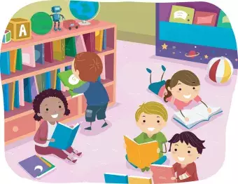This is a picture of children reading