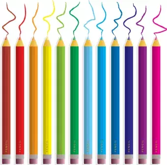 Clipart Image of colorful Pencil Crayons