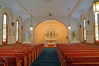 Inside of church.