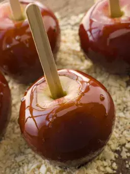 caramel apple on a stick