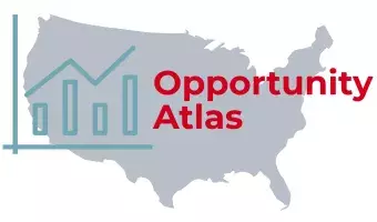 image of united states, a graph, and text: opportunity atlas