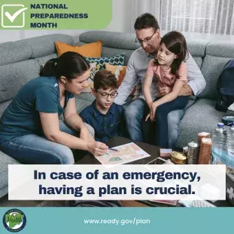 Family creating a disaster plan