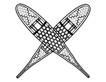 image of snowshoes on white background
