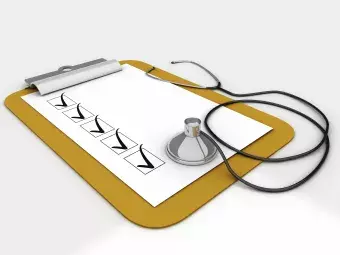 clipboard with check marks and a Stethoscope