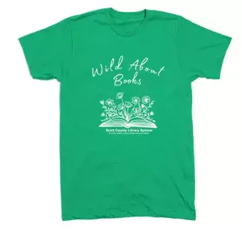 This is a shirt that says Wild About Books