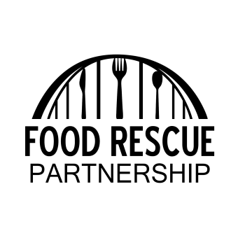 logo with Davenport's Centennial Bridge, silverware and words Food Rescue Partnership