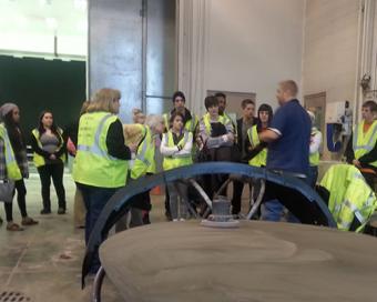 Students visiting job location