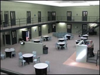 View of the housing unit of Scott County Jail.