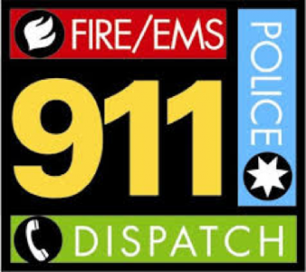 Fire/EMS, Police 911 Dispatch logo.