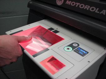 A fingerprint at the scanner.