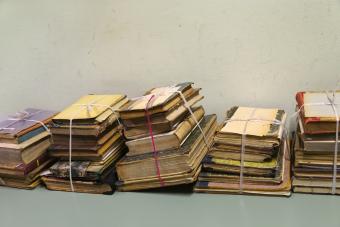 older worn pile of books