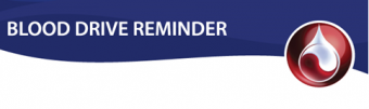 MVRBC Logo with text "Blood Drive Reminder"