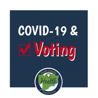 Graphic - COVID-19 & Voting with SCHD logo