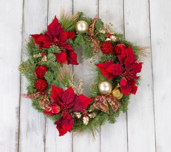 This is a picture of a holiday wreath