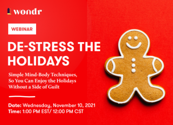 Gingerbread man with information about de-stressing around the Holidays. 